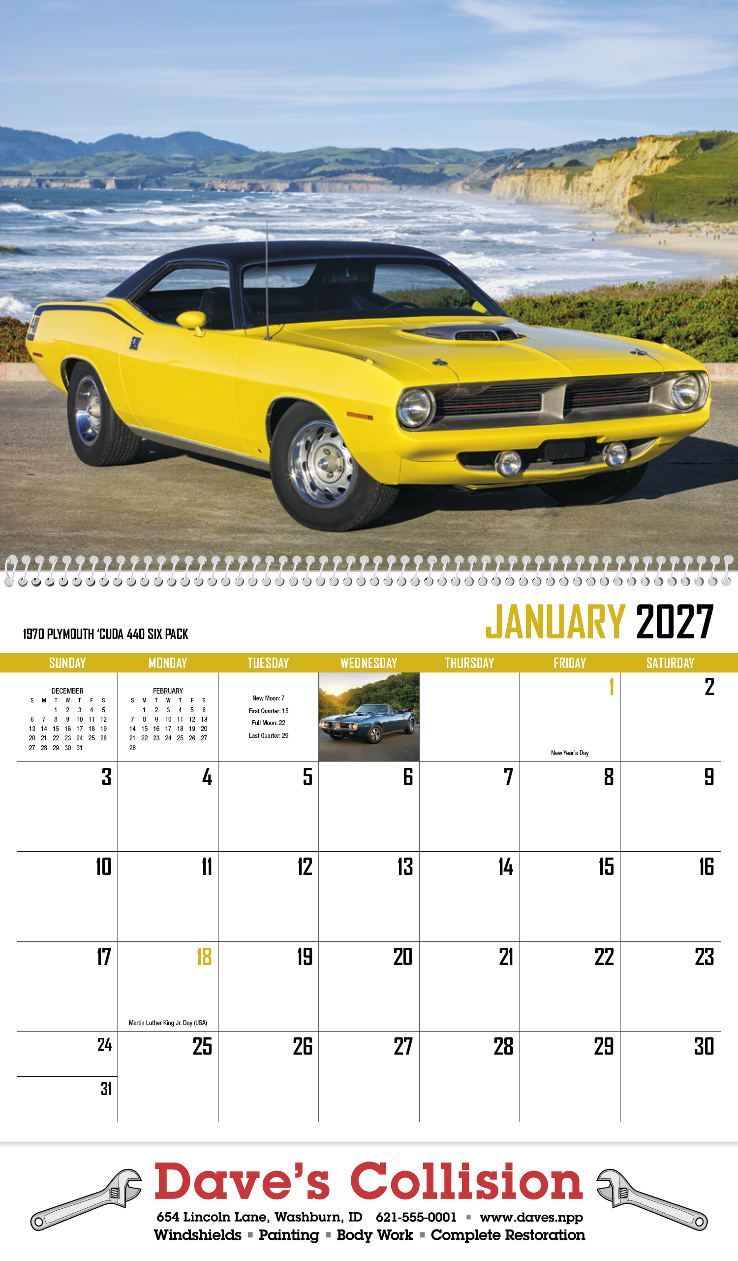 HotLine® Products Street Thunder Appointment Calendar - Spiral 62